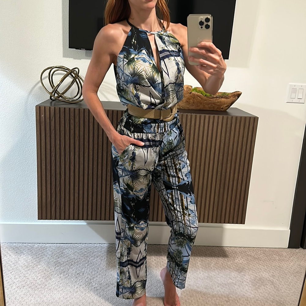 W118 by Walter Baker tropical blue jumpsuit